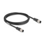 Delock Cable M12 A-codificado, 8 Pines Macho a Macho, PVC 2m, Cat5e, S/FTP, Negro, Referencia M12-M12-PVC-2M