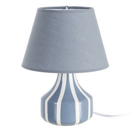 Lámpara Mesa Azul Cerámica-Tejido 22 X 22 X 30 cm