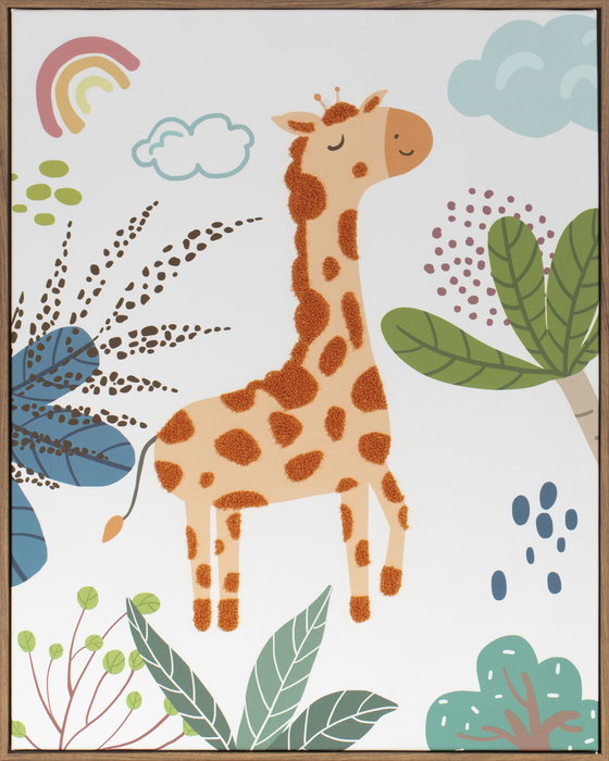 DKD Home Decor Cuadro Animal Selva Lienzo Poliester PS Verde Blanco Naranja 3 x 50 x 40 cm (3 Unidades)