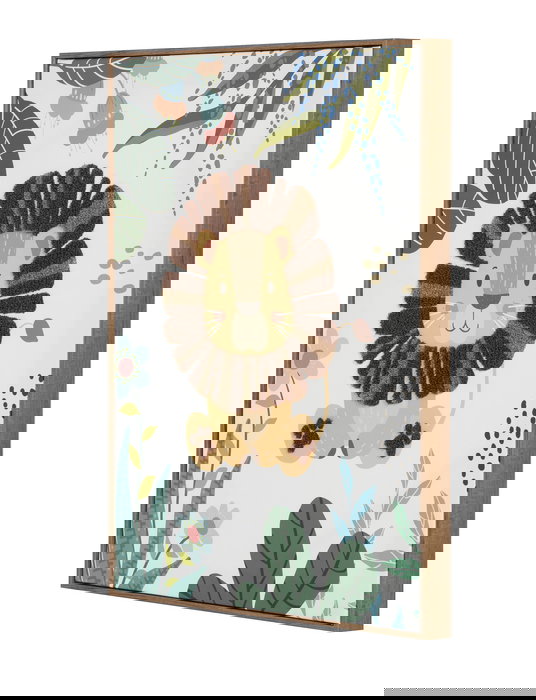 DKD Home Decor Cuadro Animal Selva Lienzo Poliester PS Verde Blanco Naranja 3 x 50 x 40 cm (3 Unidades)