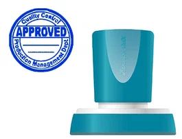 X'stamper Sello Quix Personalizable Redondo Color Azul Diámetro 38 mm Q-53