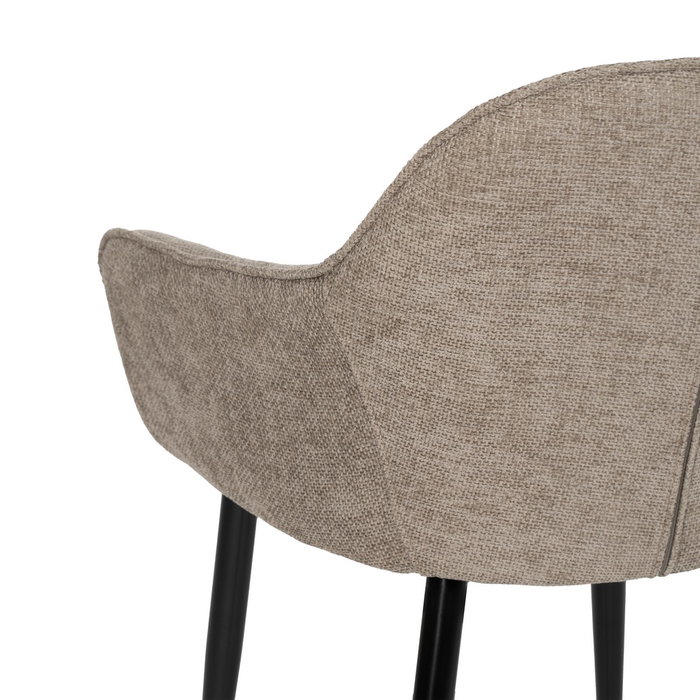 Silla Taupe Tejido-Metal Contract 61 X 59,50 X 83 cm (Set de 2)
