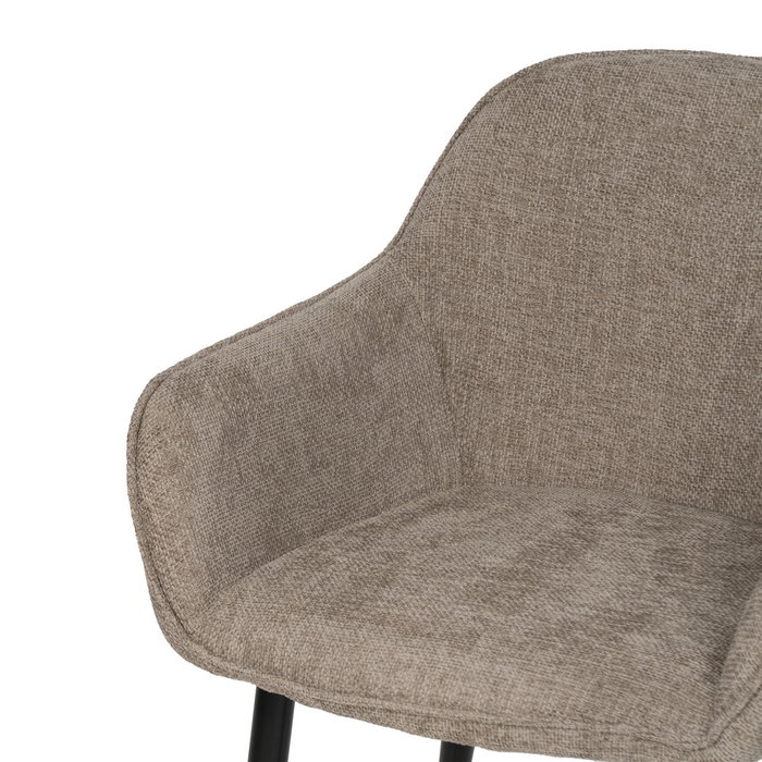 Silla Taupe Tejido-Metal Contract 61 X 59,50 X 83 cm (Set de 2)