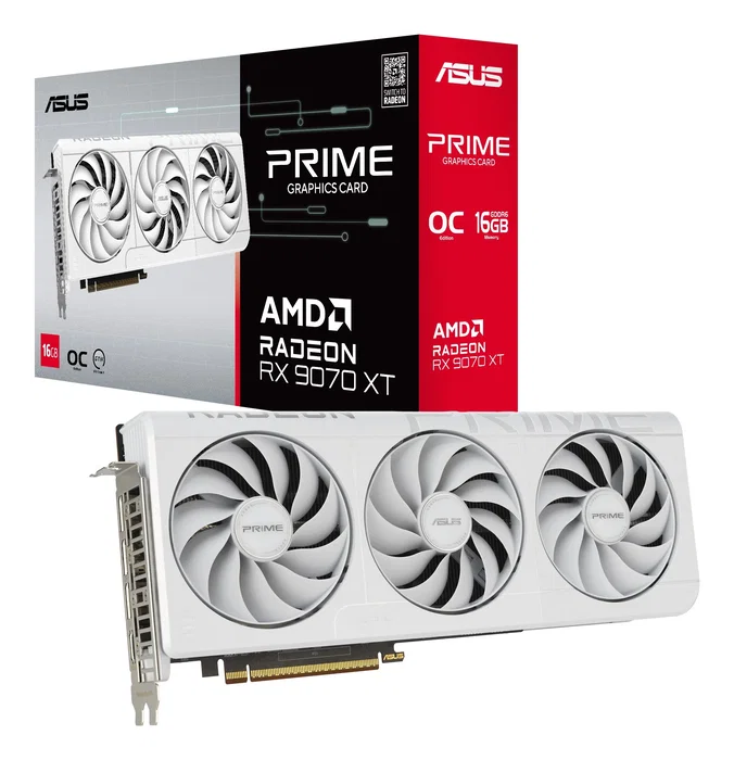 ASUS Prime Radeon RX 9070 XT 16GB GDDR6 White OC