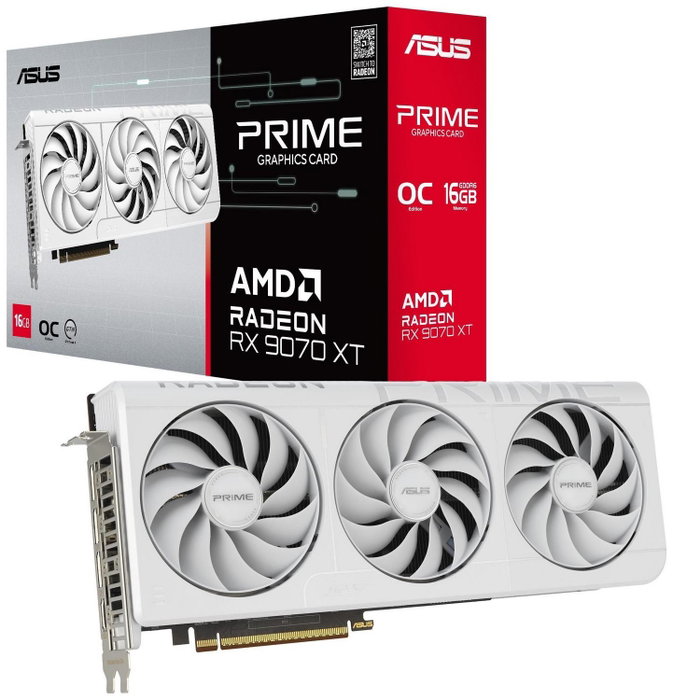 ASUS Prime Radeon RX 9070 XT 16 GB GDDR6 Blanco ASUS Prime Radeon RX 9070 XT 16 GB GDDR6 Blanco