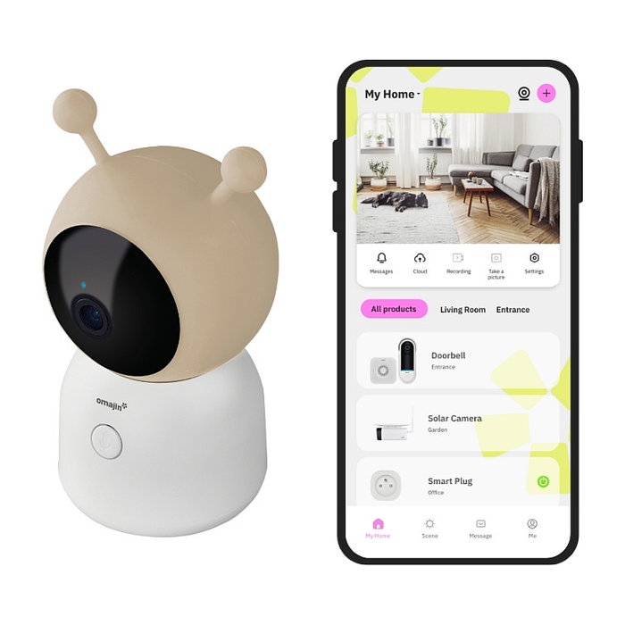 NetAtmo Babyphone Cámara OBC-01-EU con Audio Bidireccional, Batería Recargable, Modo Noche, Wi-Fi/Ethernet, 110 Grados, Compatible con iOS y Android, Color Blanco