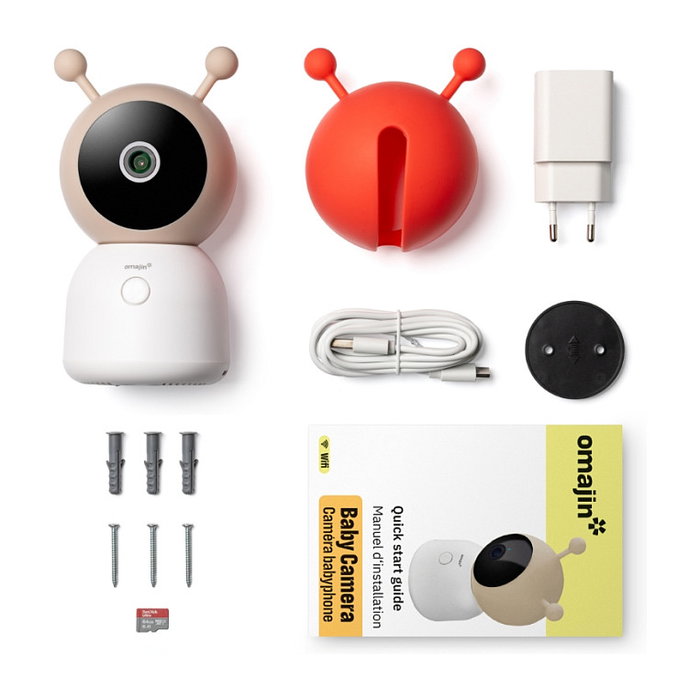 NetAtmo Babyphone Cámara OBC-01-EU con Audio Bidireccional, Batería Recargable, Modo Noche, Wi-Fi/Ethernet, 110 Grados, Compatible con iOS y Android, Color Blanco