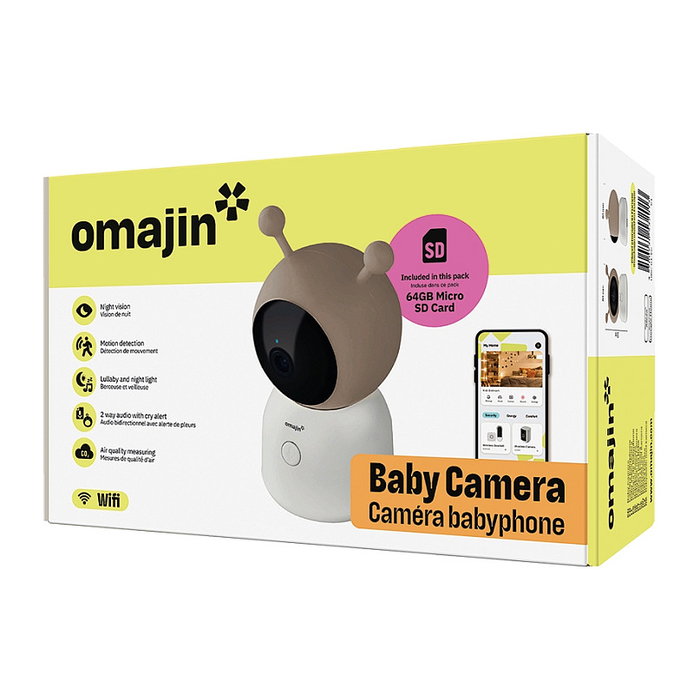 NetAtmo Babyphone Cámara OBC-01-EU con Audio Bidireccional, Batería Recargable, Modo Noche, Wi-Fi/Ethernet, 110 Grados, Compatible con iOS y Android, Color Blanco
