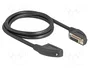 DeLOCK Cable serie D-Sub 15 hembra con tornillos 90° a D-Sub 15 hembra con tornillos 90°, 1 m, Negro