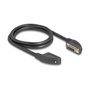 DeLOCK Cable serie D-Sub 15 hembra con tornillos 90° a D-Sub 15 hembra con tornillos 90°, 1 m, Negro