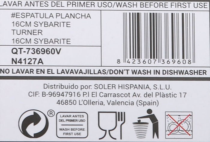 Quttin Espatula Plancha Sybarite 16 cm (8 Unidades)