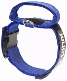 Julius-K9 Ser-K9 Collar Azul 50 mm 49-70 cm con Agarre y Cierre de Seguridad