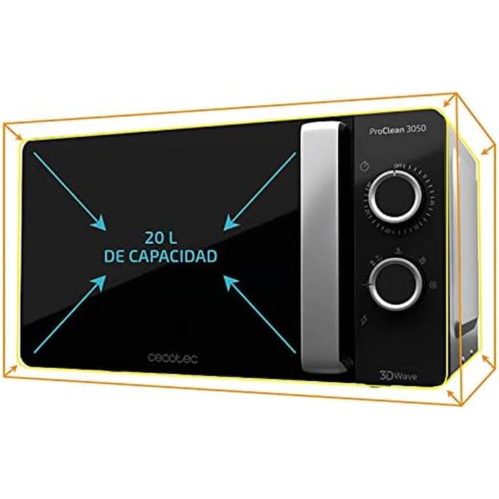 Cecotec ProClean 3050 Microondas de 20 L, 700 W, Negro