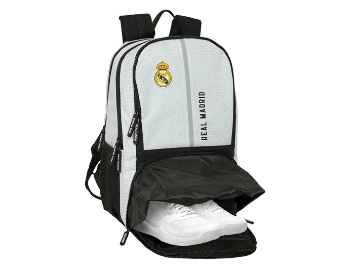 Safta Mochila Padel Real Madrid Equipación 24/25, Negro, Dimensiones: 42 x 30 x 17 cm