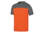 Deltaplus Camiseta de Algodón Bicolor Gris/Naranja Talla L Manga Corta 180g/m²