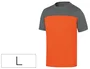 Deltaplus Camiseta de Algodón Bicolor Gris/Naranja Talla L Manga Corta 180g/m²