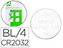 Q-connect Pila Boton Litio CR2032 3V Blister 4 Unidades