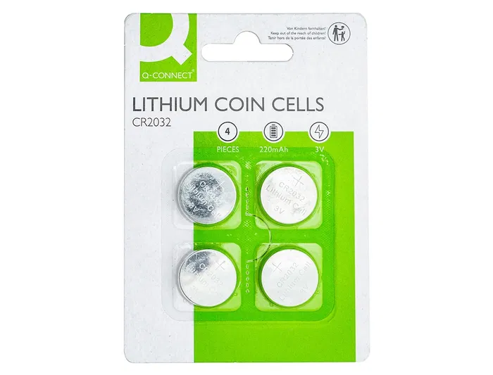 Q-connect Pila Boton Litio CR2032 3V Blister 4 Unidades
