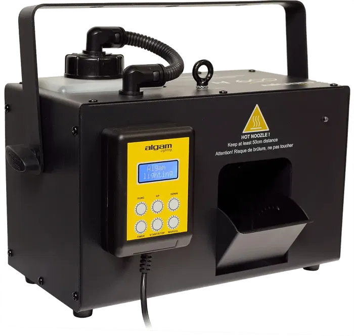 Algamlight Máquina de Niebla 600W con Control DMX y Temporizador, Salida 250m3/min, Depósito 1.2L, Pantalla LCD