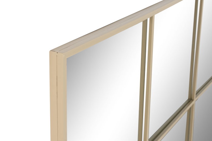 DKD Home Decor Espejo de Hierro y Cristal Diseño Ventana Beige