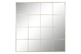 DKD Home Decor Espejo de Hierro y Cristal Diseño Ventana Beige