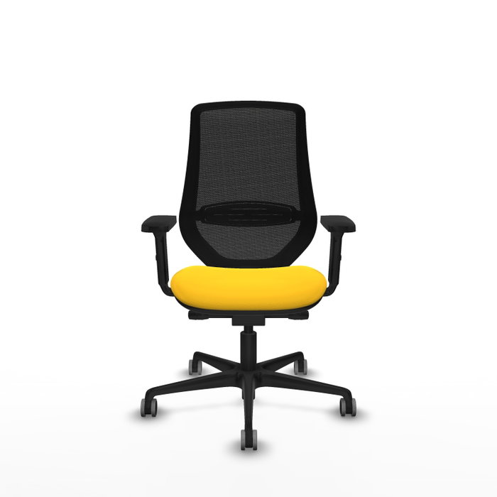 PIQUERAS Y CRESPO Silla de oficina Mardos con mecanismo Sincro/Traslack, Amarillo y Negro