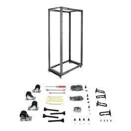 StarTech - Rack de Montaje 19" 42U, Marco Abierto 4 Columnas Ajustable con Ruedas, Soporte para Servidores, Compatible con EIA-310-D, Hasta 600 kg de Carga, Color Negro