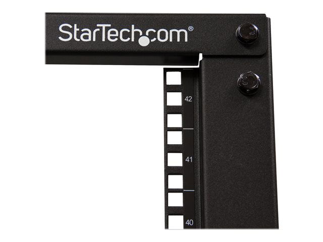 StarTech - Rack de Montaje 19" 42U, Marco Abierto 4 Columnas Ajustable con Ruedas, Soporte para Servidores, Compatible con EIA-310-D, Hasta 600 kg de Carga, Color Negro