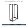 StarTech Rack de marco abierto 42U de 4 columnas con profundidad ajustable