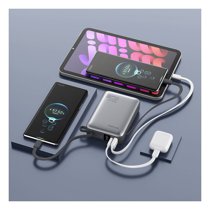 4smarts Powerbank Pocket Dual Cord 20000mAh 22.5W Gris 541626