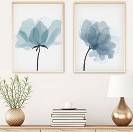 Wallity Pintura Decorativa en MDF con Marco 70 x 50 cm (2 Piezas) Elegante y Duradera para Hogar y Oficina