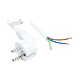 GoodConnections Alcasa P0185-W030 Cable de extensión con enchufe Schuko angular 90 grados, blanco, 3 m, H05VV-F 3G 1 mm², 250 V 10 A, certificado VDE