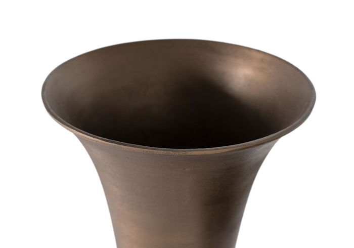 Giner y Colomer - Lote de 2 Jarrones Aluminio Bronce Envejecido 80x20cm y 62x25cm