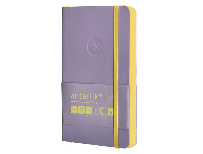 Antartik Cuaderno A6 Tapa Blanda Cuadriculado Morado y Amarillo 100 Hojas 80gr FSC Antartik Cuaderno A6 Tapa Blanda Cuadriculado Morado y Amarillo 100 Hojas 80gr FSC