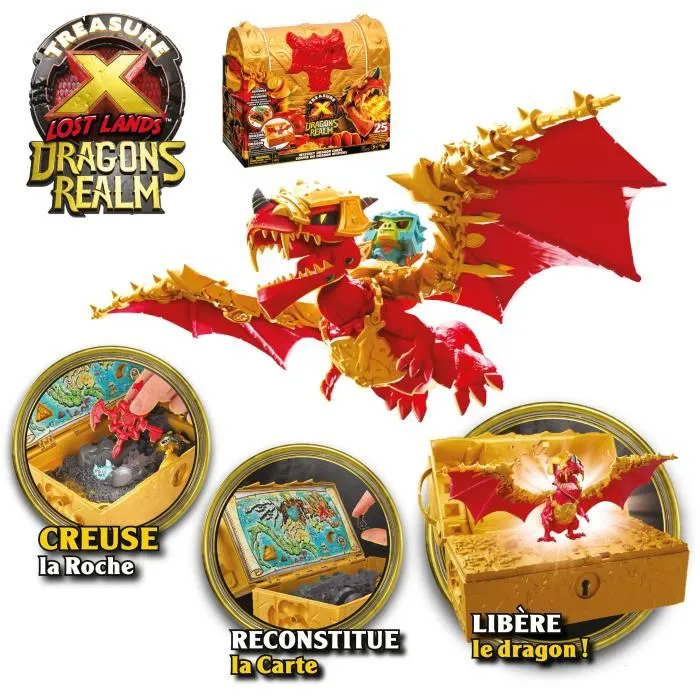 Moose Toys Cofre del Tesoro del Reino de los Dragones MOO0630996417904 Cofre interactivo con figuras y tesoros