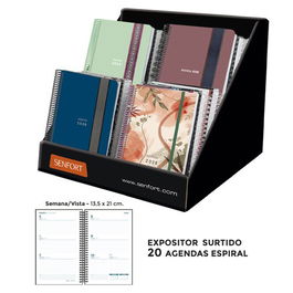Agenda Anual (2026) Senfort Espiral S/V 135X210 Surtido Expositor De 20