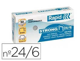 Rapid Grapas 24/6 Strong Galvanizadas Caja de 1000 Unidades