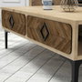 Hanah Home Conjunto Muebles Salón Industrial Roble - Mueble TV, Estante Pared y Mesa Centro - Diseño Moderno