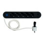 Simon Base múltiple de 5 tomas Schuko y 2 USB con interruptor de pie