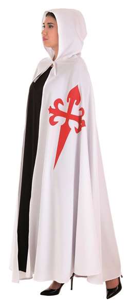 Creaciones Llopis Disfraz Adulto Capa Santiago Blanca Talla L