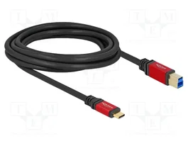 DeLOCK Cable USB Type-C™ a USB Tipo-B 3 m Rojo/Negro 5 Gbps