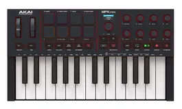 Akai Professional Controlador MIDI MPK Mini IV, 25 Teclas, 8 Pads RGB Retroiluminados, Pantalla a Color, USB-C, Color Negro