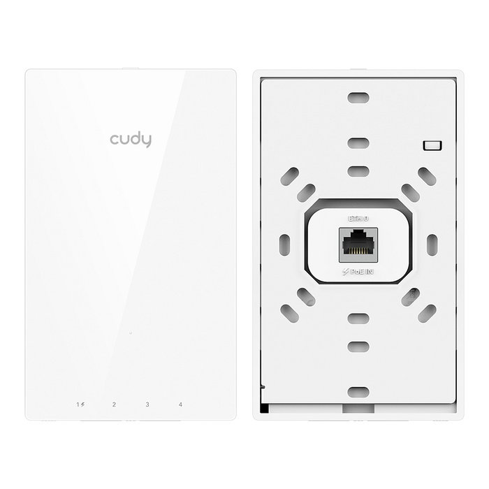 Cudy AP3000E AX3000 Punto de Acceso Wi-Fi 6 de Placa de Pared Mesh, 2976 Mbps, 2.4/5 GHz, 1x Gigabit, WPA3, Blanco