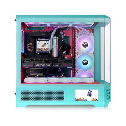 Thermaltake View 600 TG CA-11H-00FLWN-00 Torre Completa para PC, Color Menta, Cristal Templado, RGB Multi, Soporta ATX/EATX, 3 Ventiladores Incluidos