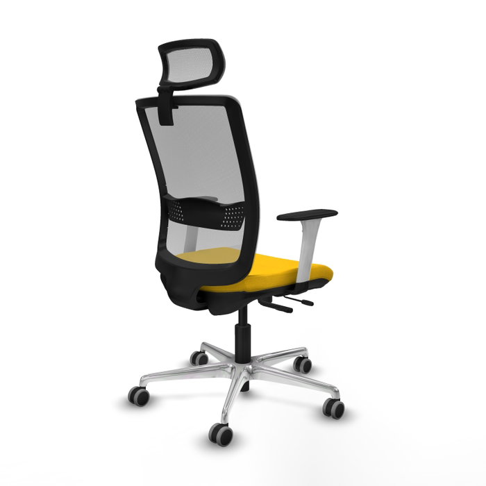 PIQUERAS Y CRESPO Silla de oficina Haches con mecanismo Sincro/Traslack Amarillo y Gris