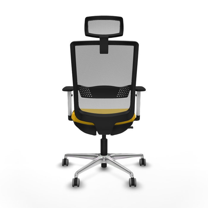 PIQUERAS Y CRESPO Silla de oficina Haches con mecanismo Sincro/Traslack Amarillo y Gris