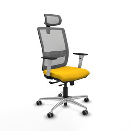 PIQUERAS Y CRESPO Silla de oficina Haches con mecanismo Sincro/Traslack Amarillo y Gris
