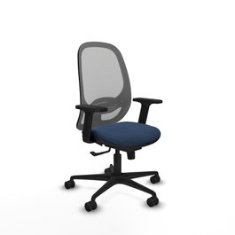 PIQUERAS Y CRESPO Silla de oficina Cilanco con mecanismo Sincro, Azul marino y Gris