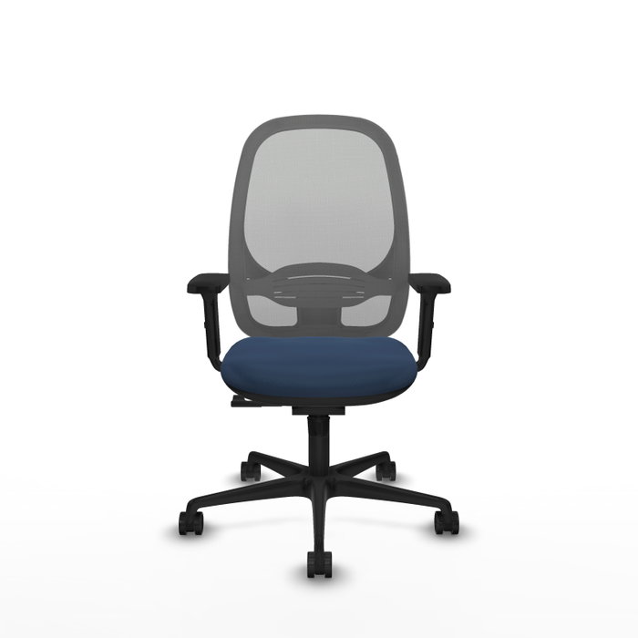 PIQUERAS Y CRESPO Silla de oficina Cilanco con mecanismo Sincro, Azul marino y Gris