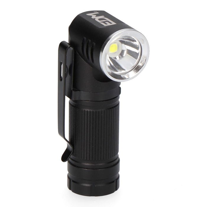 Edm Mini Linterna LED Nano Vortex, Aluminio, 8W 450 lm, Recargable USB C, Cabezal Direccionable 90°, Base Magnética, IP44